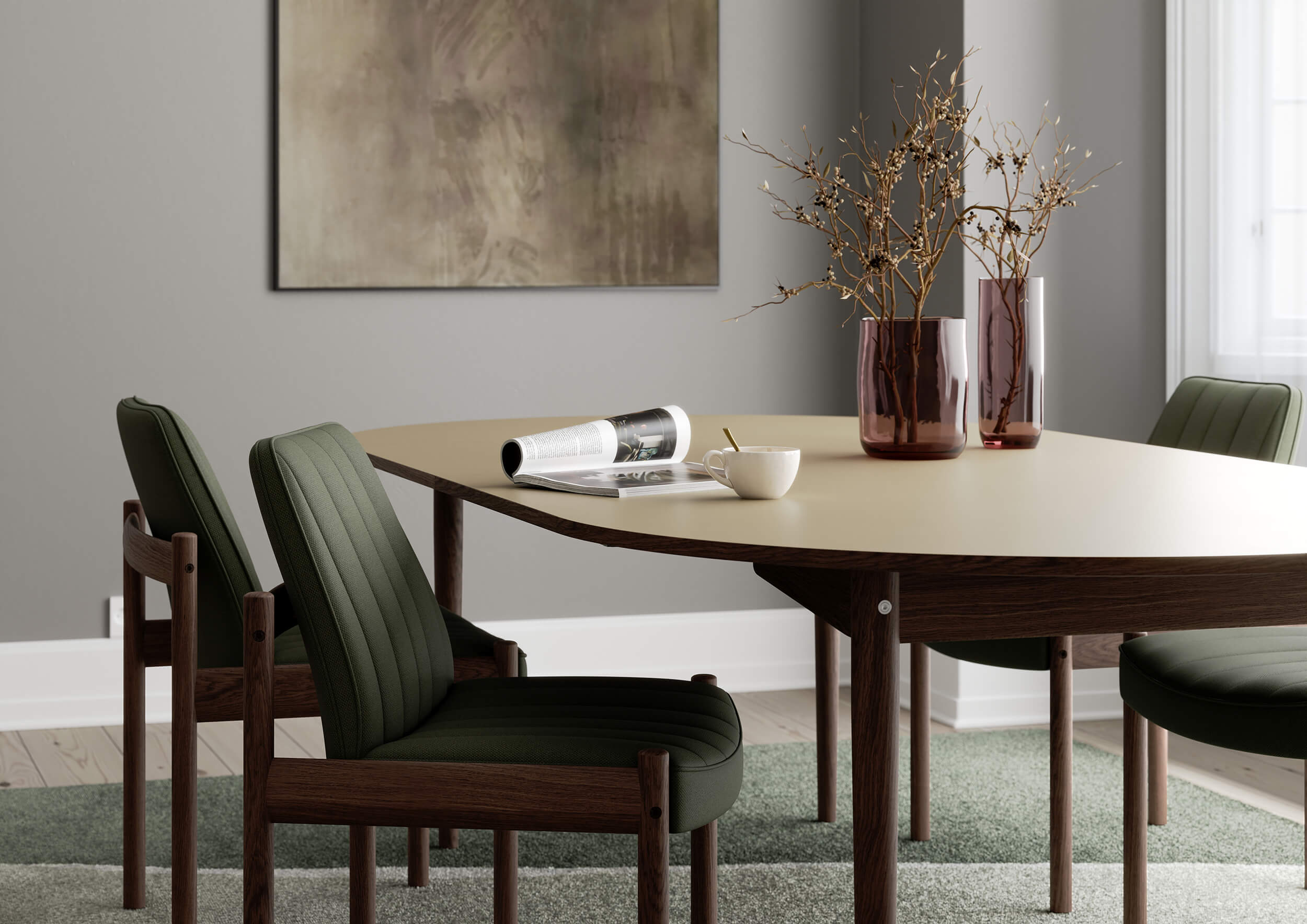Oma dining table, Ry arm chair